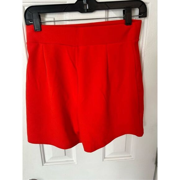 H&M red/orange pants size small high waisted with buttons shorts NWT - Picture 4 of 6